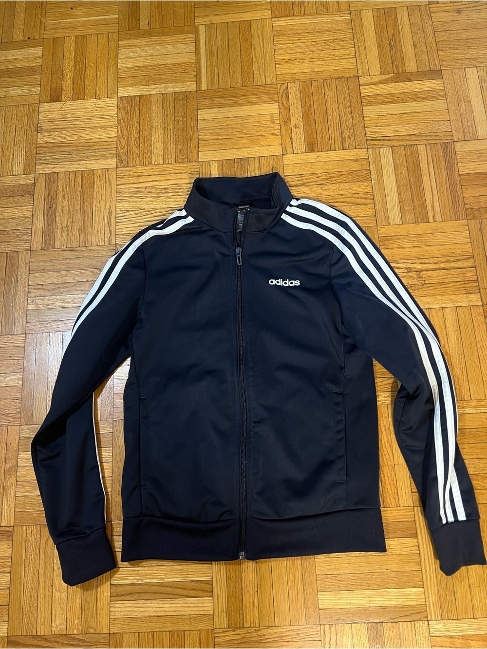 Blokecore adidas Navy Blue Lightweight Track Jacket with White Stripes size XS